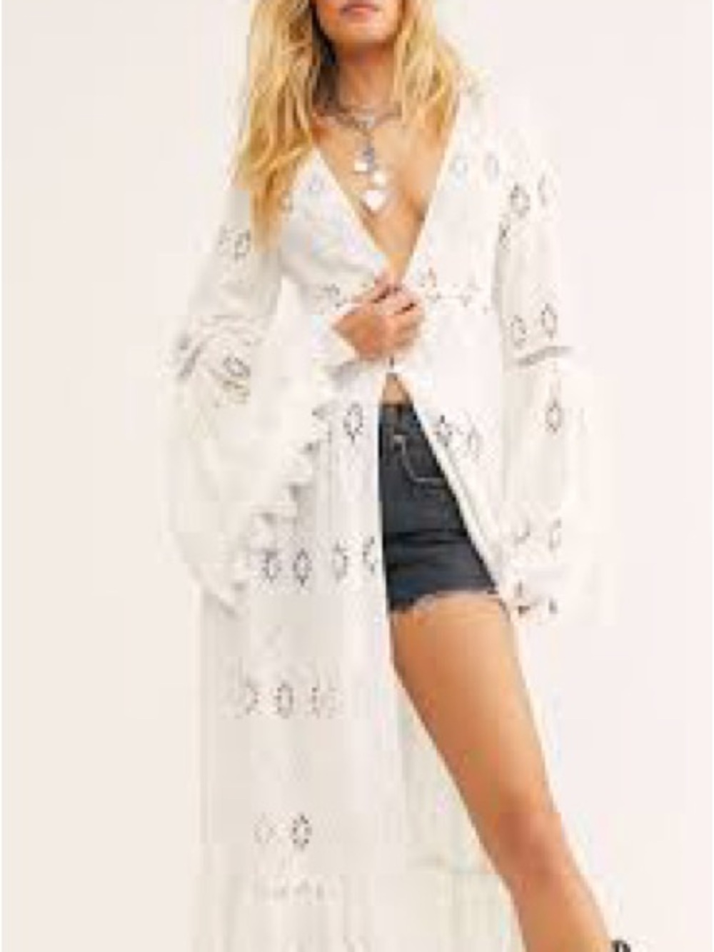 Free people sweet water duster Cover-Up Kimono